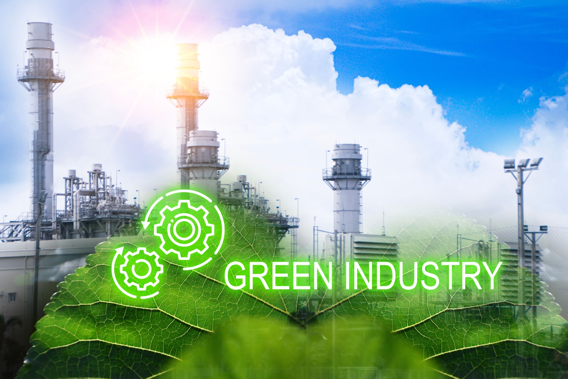 Green industrial plants, ecological energy, good environment, reduce carbon and turn to clean energy, renewable energy.